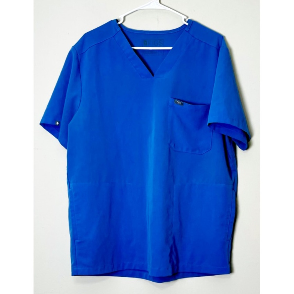 FIGS Scrub‎ Top V NECK Size LARGE HEALTHCARE  Light Blue  STYLE #: TM3000